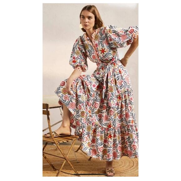 Boden Ava Tiered Maxi Dress Size 4 - Picture 3 of 11